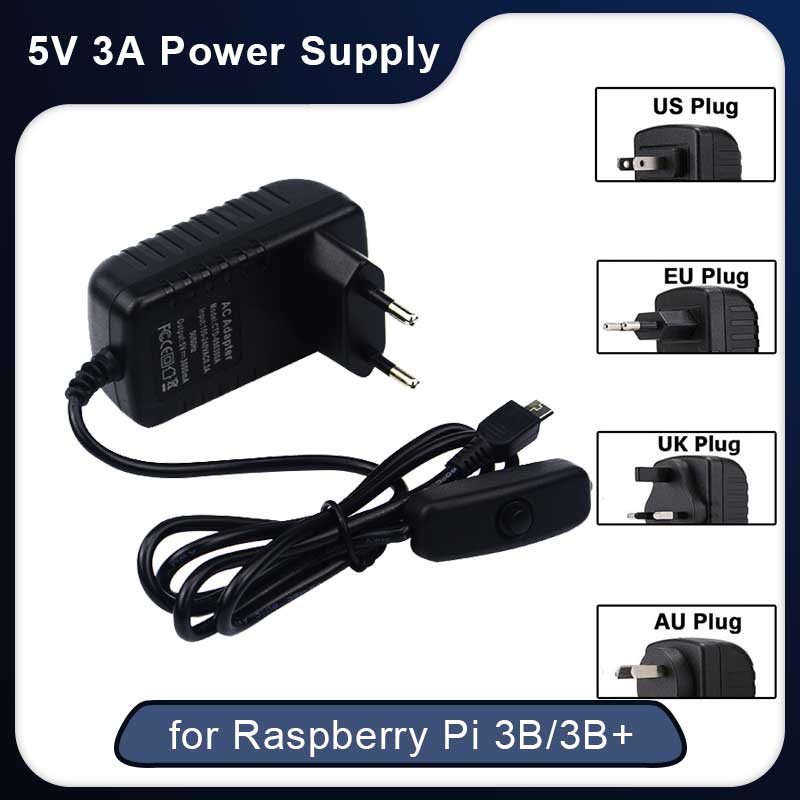5 В 3 А Raspberry Pi 3 Model B – обзор и цена Pi Power Supply